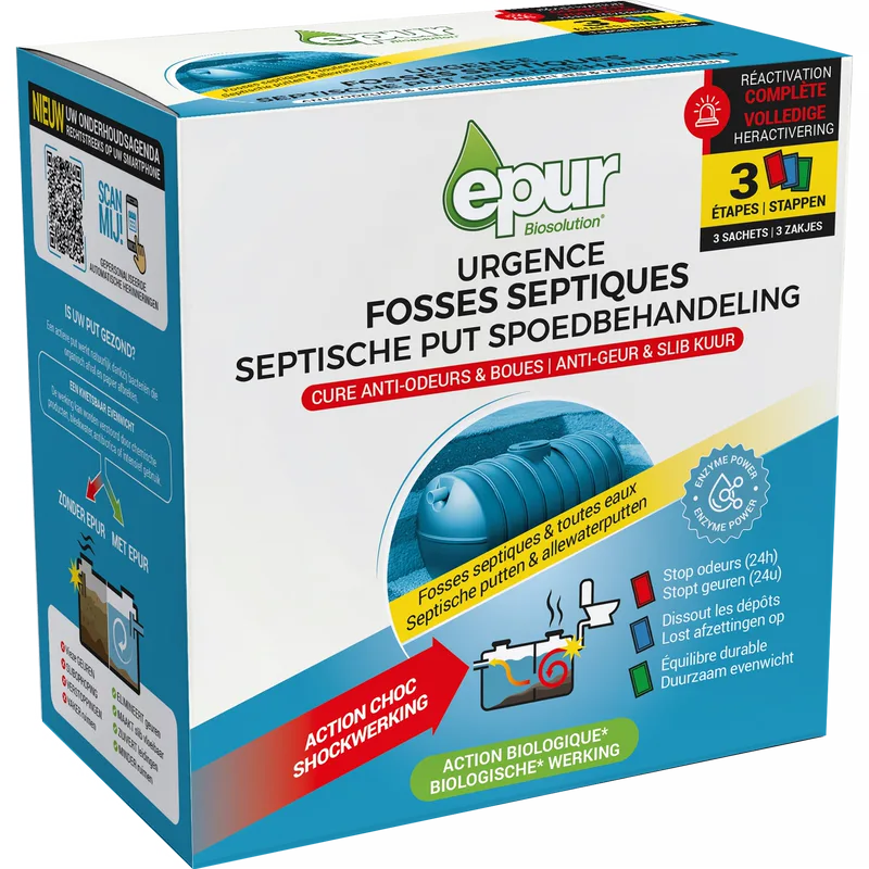 Urgence fosses septiques, 3 sachets × 200 g